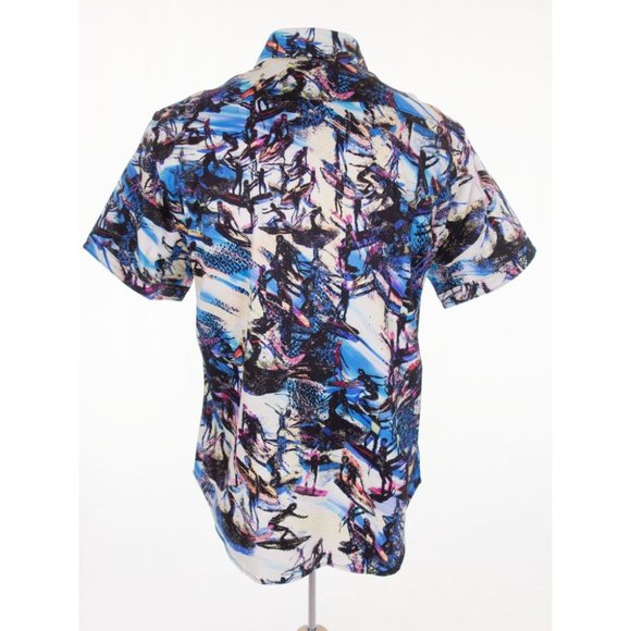 ROBERT GRAHAM New Point Break Short Sleeve In Mult - Picture 4 of 10